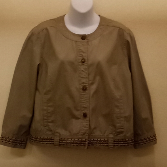 Hearts of Palm Cotton Beaded Jacket- Size 14 - Picture 2 of 12